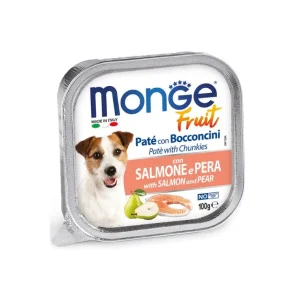 Monge Fruit Salmone e Pera Patè e Bocconcini Vaschetta Cani 100g