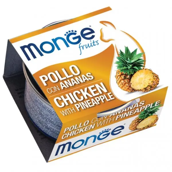 Monge Fruits Pollo Con Ananas Lattina 80g Gatti Adulti - immagine 2
