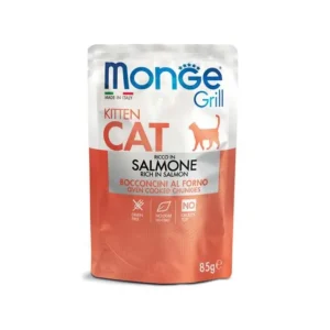 Monge Grill Kitten Cat Bocconcini di Salmone al forno 85g Bustina Gattini