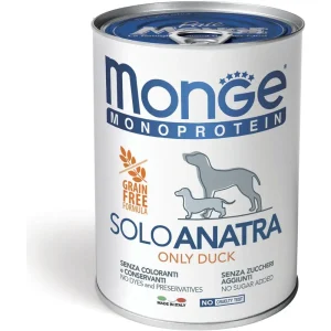 Monge Monoprotein Patè Solo Con Anatra Scatolette Da 400g Cani Adulti