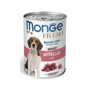 Monge Fresh Bocconi In Paté Con Vitello 400g Lattina Cani Adulti