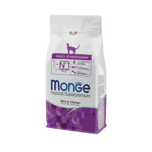 Monge Natural Superpremium Adult Crocchette Pollo 10Kg Gatti Adulti