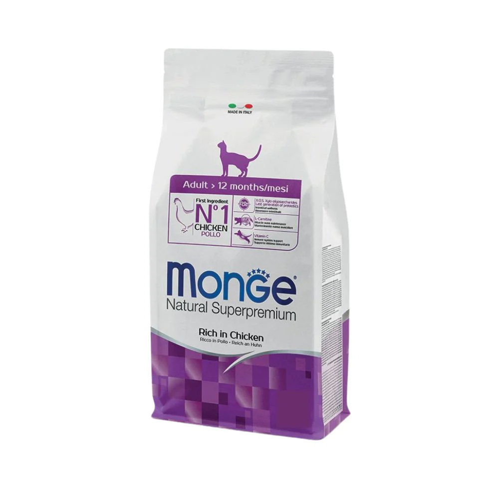 Monge Natural Superpremium Adult Crocchette Pollo 10Kg Gatti Adulti