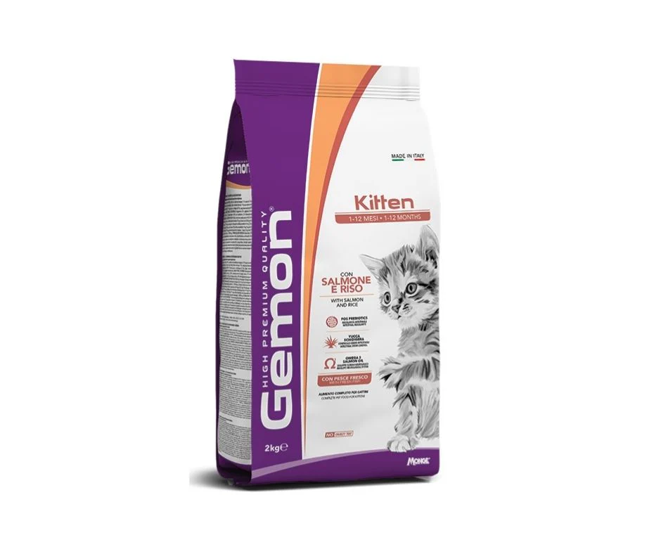 Monge Gemon Kitten Salmone e Riso 2Kg Crocchette Gattini - immagine 2