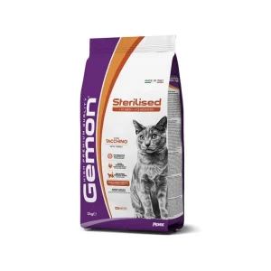 Monge Gemon Sterilised Tacchino 2Kg Crocchette Gatti Adulti