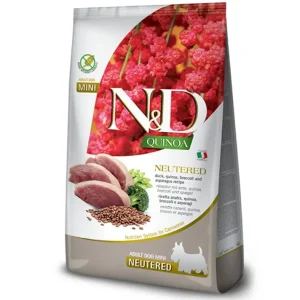 Farmina N&D Quinoa Neutered Anatra Broccoli e Asparagi Mini Adult 2,5Kg Crocchette Cani