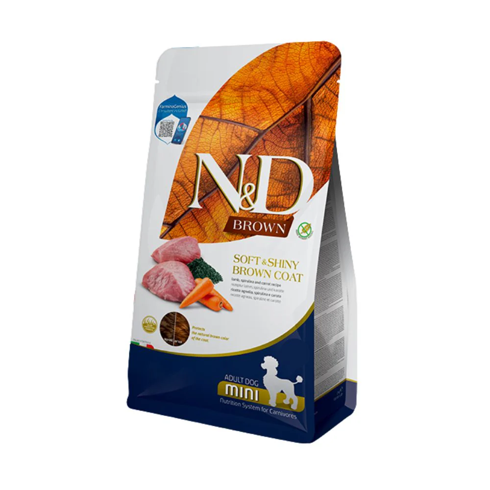 Farmina N&D Brown Agnello Spirulina e Carote 5kg Crocchette Cani Mini Adult - immagine 2