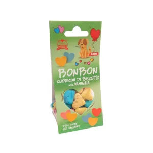 Bon Bon Biscotti Cuoricini Vaniglia Snack per Cani 35g Scadenza Prodotto 04/2026