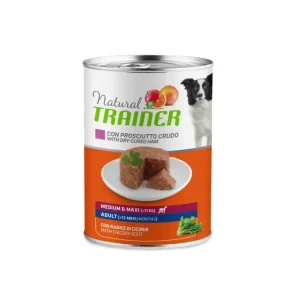 Trainer Natural Prosciutto Lattina 400g Cani Medium Maxi Adult
