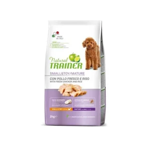 Trainer Natural Mature Pollo 2Kg Crocchette Cani Anziani Small e Toy