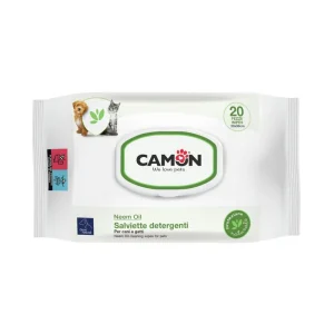 Camon Salviette Detergenti con Olio di Neem 20pz Cani e Gatti