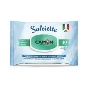 Camon Salviette Detergenti Muschio Bianco 40pz Gatti e Cani