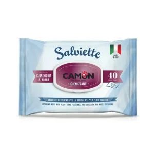 Camon Salviette Detergenti Mirra e Clorexidina 40pz Cani e Gatti