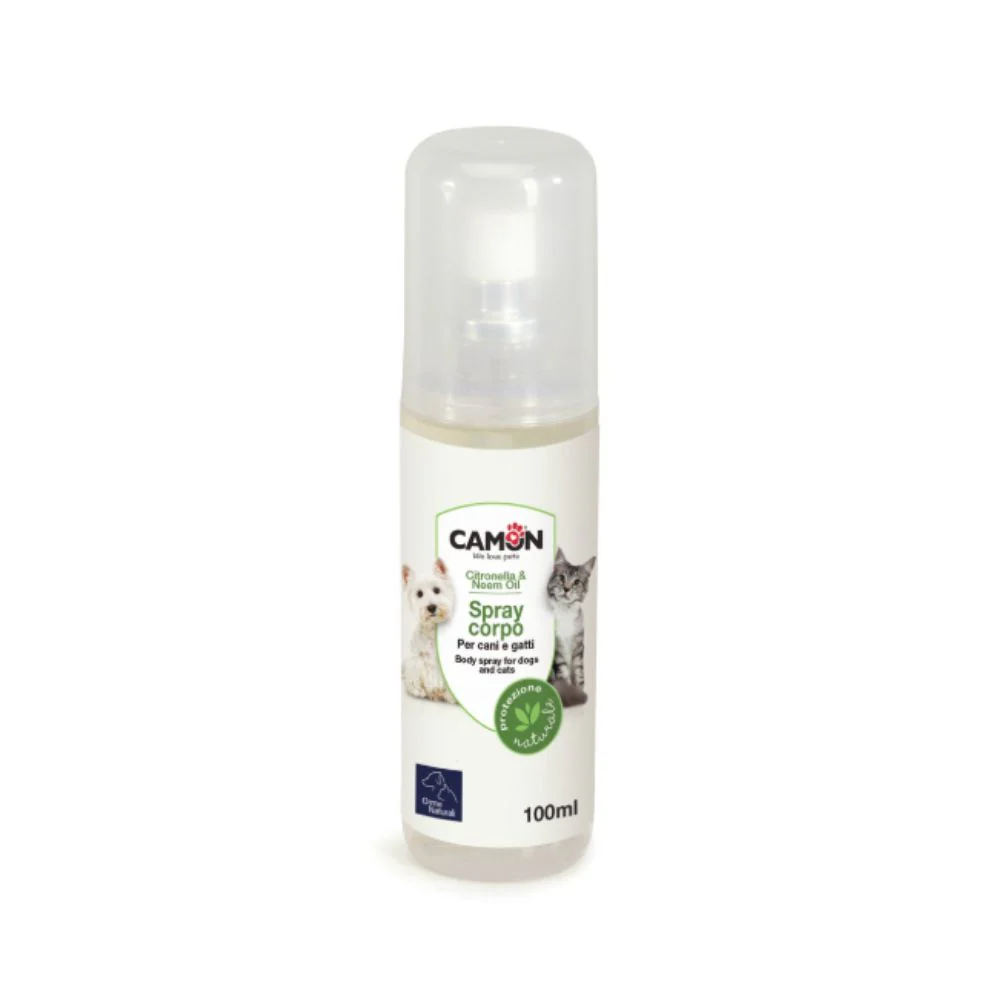 Camon Spray Corpo con Citronella e Olio di Neem 100ml per Cani e Gatti