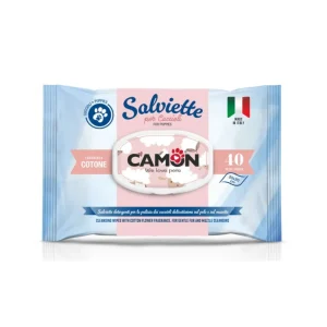 Camon Salviette Detergenti Cotone 40pz Cani e Gatti Cuccioli