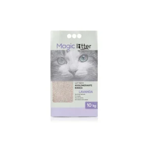 Magic Litter Lavanda Lettiera Agglomerante Bianca 10kg per Gatti e Gattini