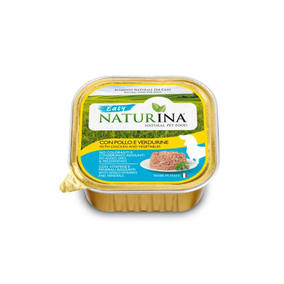 Naturina Easy Pollo e Verdurine 150g Vaschetta per Cani