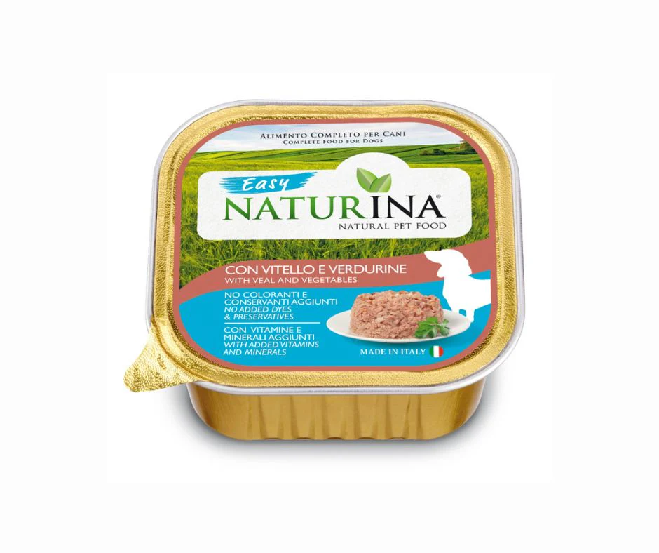 Naturina Easy Vitello e Verdurine 150g Vaschetta per Cani