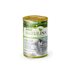 Naturina Elite Low Fat Sterilized Pesce Bianco e Tacchino 400g Lattina Cani