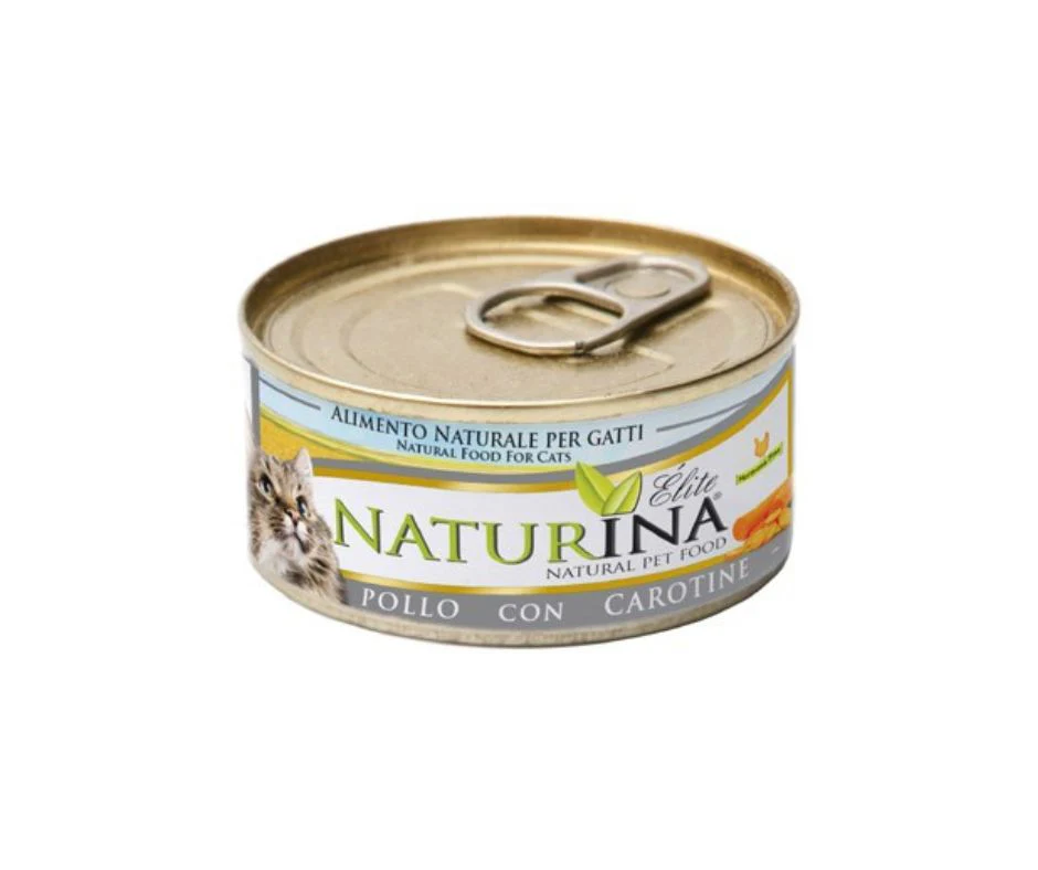 Naturina Elite Pollo e Carotine 70g Lattina Gatti
