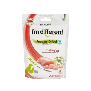 Im Different Freeze-Diried Liofilizzato a Tacchino Snack 40g per Cani e Gatti