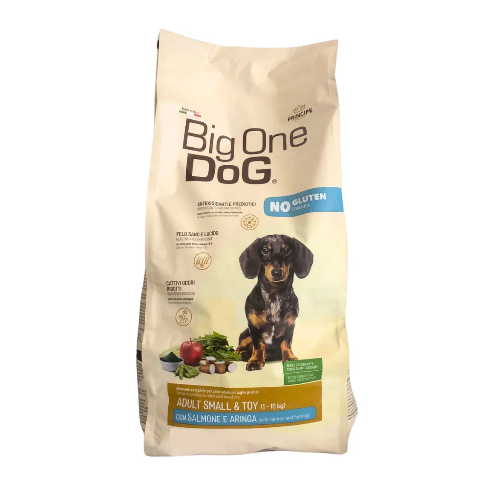Big One Dog Salmone e Aringa 800g Crocchette Cani Adulti Small e Toy No Gluten - immagine 2