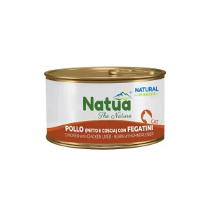 Natua Natural Pollo e Fegatini in Brodo Lattina 85g Gatti