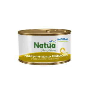 Natua Natural Pollo e Formaggio in Brodo Lattina 85g Gatti
