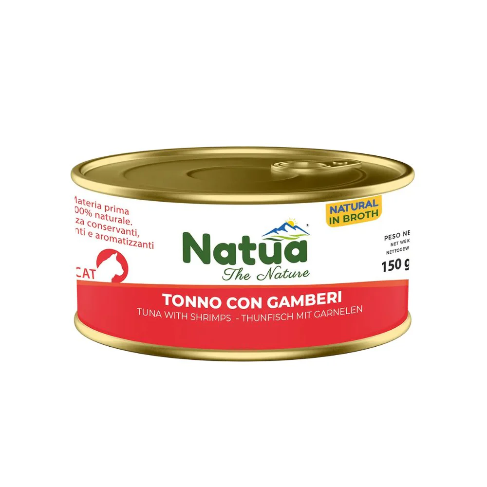 Natua Natural Tonno e Gamberi in Brodo 150g Lattina Gatti - immagine 2