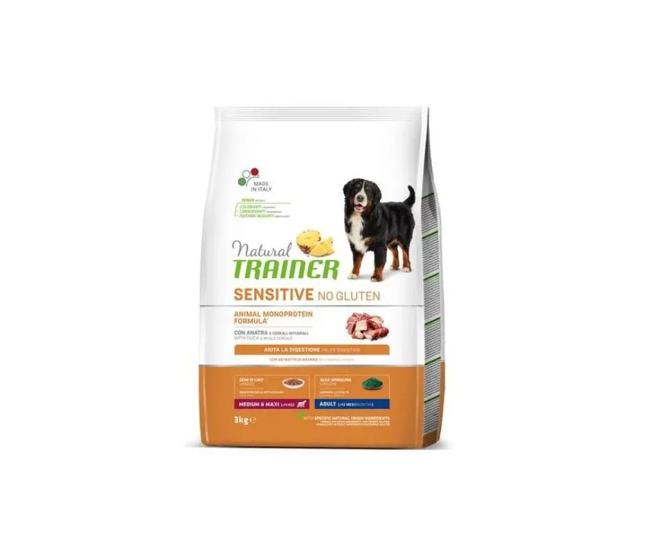Trainer Sensitive Anatra 3kg Crocchette Cani Medium Maxi Adult - immagine 2