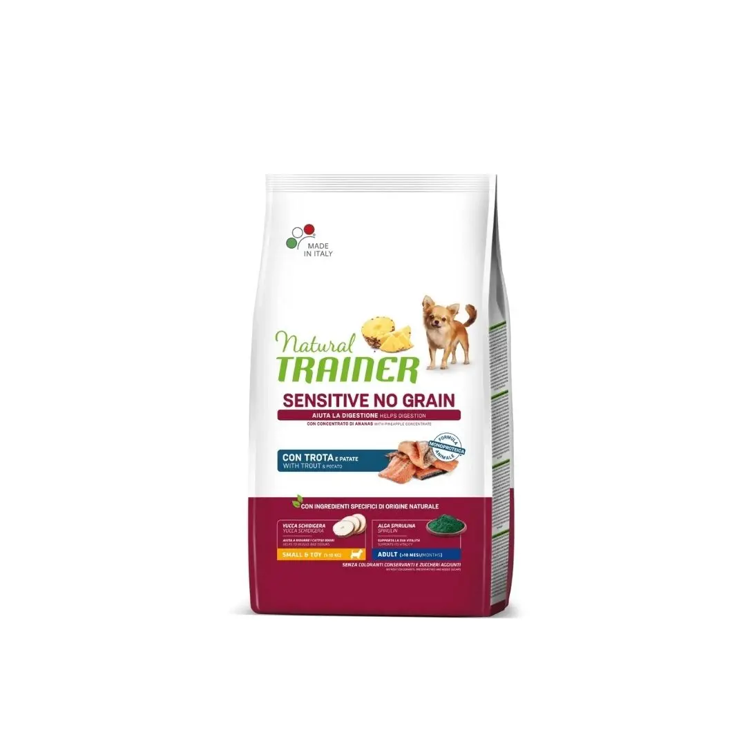 Trainer Sensitive Trota No Grain 800g Crocchette Cani Small e Toy - immagine 2
