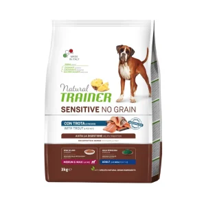 Trainer Sensitive Trota No Grain 3kg Crocchette Cani medium Maxi Adult