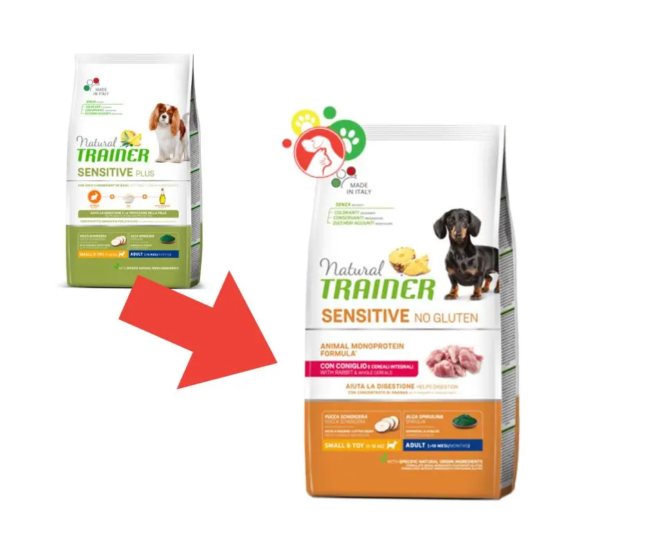 Trainer Sensitive Coniglio Small e Toy Adult 800g Crocchette Cani