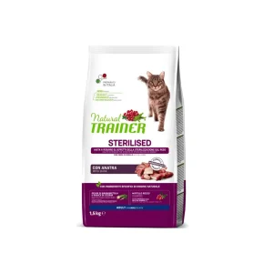 Trainer Natural Sterilised Anatra 1,5Kg Crocchette Gatti Adulti