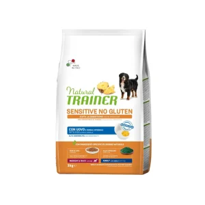 Trainer Sensitive Uovo 3kg No Gluten Medium Maxi Adult Crocchette Cani
