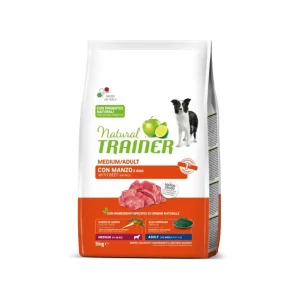 Trainer Natural Manzo 3Kg Crocchette Cani Medium Adult