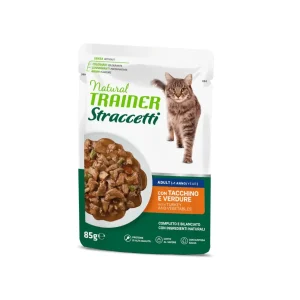 Trainer Natural Straccetti Tacchino e Verdure 85g Bustina Gatti Adulti Scadenza Prodotto 09/2026