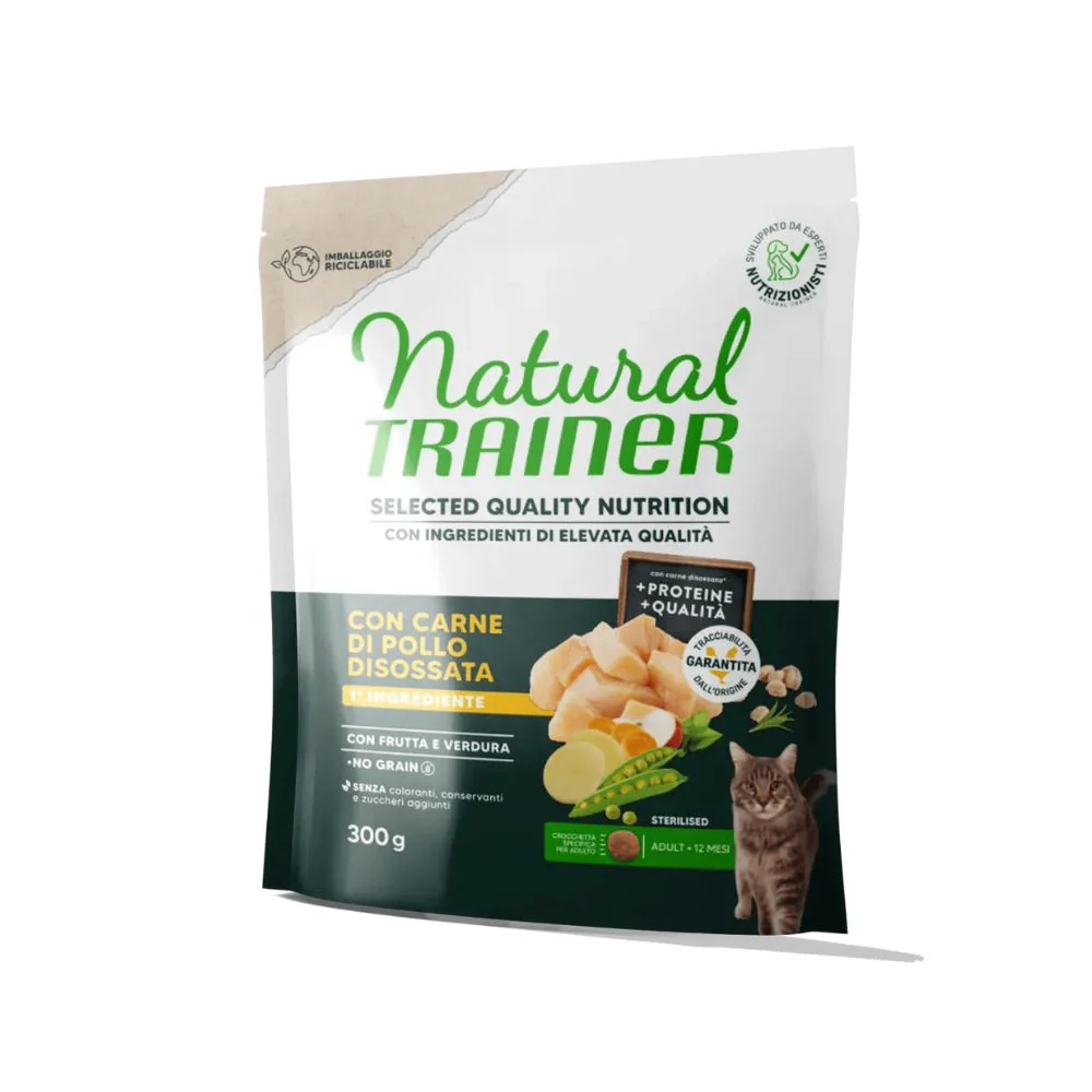 Trainer Natural Selected Quality Nutrition Pollo 300g Crocchette Gatti Sterilizzati Adult - immagine 2