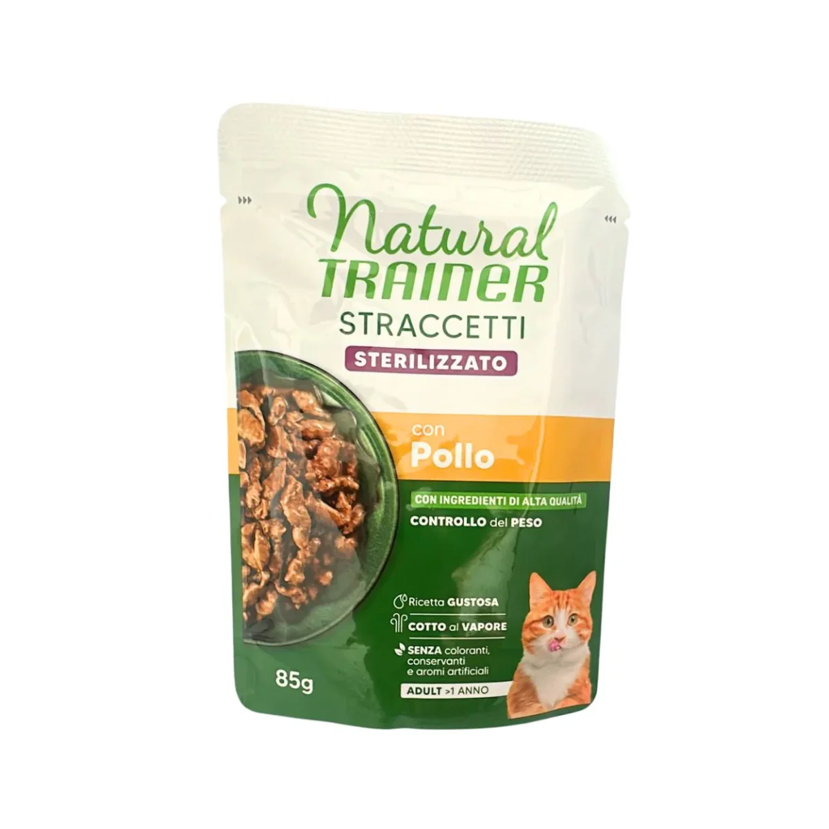 Trainer Natural Straccetti Pollo 85g Bustina Gatti Sterilizzati Adulti