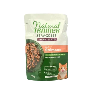 Trainer Natural Straccetti Salmone 85g Bustina Gatti Sterilizzati Adulti