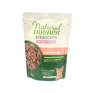 Trainer Natural Straccetti Salmone 70g Bustina Gatti Kitten e Young