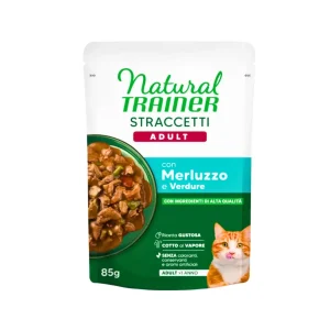 Trainer Natural Straccetti Merluzzo e Verdure 85g Bustina Gatti Adulti