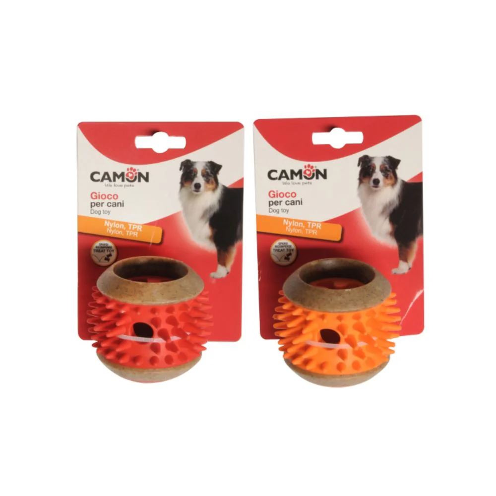 Camon Cilindro spargiricompense con punte Rosso o Arancio 8cm Giochi per Cani - immagine 2