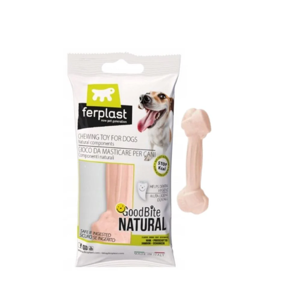 Ferplast GOODBITE NATURAL Bone Prosciutto M Gioco per Cani 1pz 70g - immagine 2