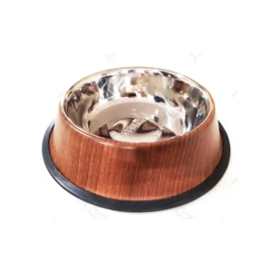 Nobleza Ciotola Simil Legno Antiscivolo in Acciaio Inox  450ml/ø 21cm per Cani