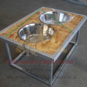 Supporto per due ciotole per cani