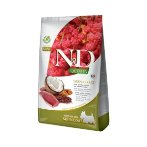 Farmina N&D Quinoa Skin & Coat Anatra 800g Crocchette Cani Mini Adult