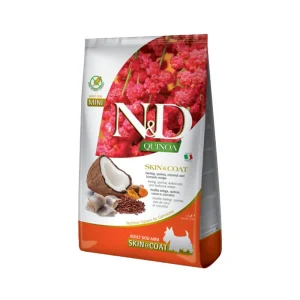 Farmina N&D Quinoa Skin & Coat Aringa 2,5kg Crocchette Cani Mini Adult