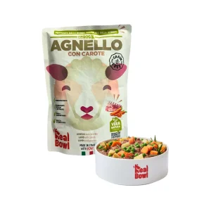 Real Bowl Pappa fresca Agnello e Carote 400g Bustina Cani
