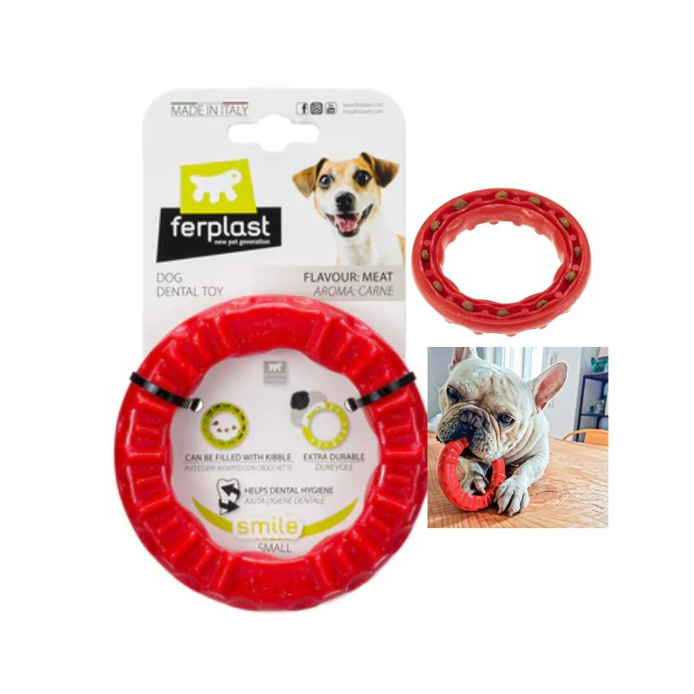 Ferplast Smile Ring L Rosso Gioco per Cani Ø 20cm - immagine 2